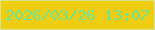 文字の大きさ：4、枠の色：dbe48b、背景の色：efcd12、文字の色：6ce594 無料ブログパーツのブログ時計