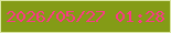 文字の大きさ：2、枠の色：dbe6a5、背景の色：849b16、文字の色：fa3a86 無料ブログパーツのブログ時計