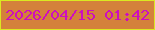 文字の大きさ：1、枠の色：dbe821、背景の色：d4813b、文字の色：cd0ebf 無料ブログパーツのブログ時計