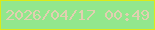 文字の大きさ：3、枠の色：dbea18、背景の色：92e78d、文字の色：e2cfb1 無料ブログパーツのブログ時計