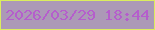 文字の大きさ：4、枠の色：dbed5e、背景の色：ac99b7、文字の色：b55ecc 無料ブログパーツのブログ時計