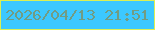 文字の大きさ：3、枠の色：dbef53、背景の色：3cc8ff、文字の色：719c83 無料ブログパーツのブログ時計