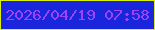 文字の大きさ：2、枠の色：dbf010、背景の色：1a26dc、文字の色：9d44fb 無料ブログパーツのブログ時計
