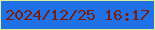 文字の大きさ：2、枠の色：dbf29b、背景の色：2171e6、文字の色：7c1c0a 無料ブログパーツのブログ時計