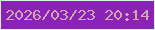文字の大きさ：3、枠の色：dbf2f0、背景の色：8a22b6、文字の色：d0a8ac 無料ブログパーツのブログ時計