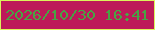 文字の大きさ：1、枠の色：dbf45c、背景の色：bd1a59、文字の色：48a443 無料ブログパーツのブログ時計
