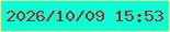 文字の大きさ：5、枠の色：dbf69e、背景の色：0efcd3、文字の色：942f24 無料ブログパーツのブログ時計