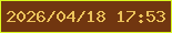 文字の大きさ：4、枠の色：dbf720、背景の色：713610、文字の色：ecc35b 無料ブログパーツのブログ時計