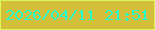 文字の大きさ：4、枠の色：dbf856、背景の色：d3bf3a、文字の色：27fac6 無料ブログパーツのブログ時計