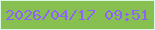 文字の大きさ：3、枠の色：dbf8e5、背景の色：88bf51、文字の色：8c63fb 無料ブログパーツのブログ時計