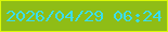 文字の大きさ：5、枠の色：dbf908、背景の色：8fbd16、文字の色：3bdeec 無料ブログパーツのブログ時計