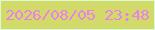 文字の大きさ：3、枠の色：dbfad2、背景の色：d2db6a、文字の色：e981e8 無料ブログパーツのブログ時計