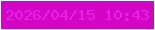 文字の大きさ：3、枠の色：dbfafd、背景の色：d304c4、文字の色：e821eb 無料ブログパーツのブログ時計