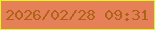 文字の大きさ：5、枠の色：dbfd14、背景の色：e58058、文字の色：ad6416 無料ブログパーツのブログ時計