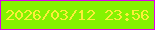 文字の大きさ：5、枠の色：dc01ec、背景の色：85f201、文字の色：fbee3a 無料ブログパーツのブログ時計