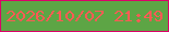 文字の大きさ：2、枠の色：dc0268、背景の色：5da545、文字の色：fc5b54 無料ブログパーツのブログ時計