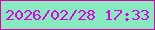 文字の大きさ：2、枠の色：dc02a8、背景の色：88eabf、文字の色：db00e7 無料ブログパーツのブログ時計