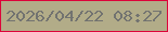 文字の大きさ：3、枠の色：dc0439、背景の色：b2ac88、文字の色：727370 無料ブログパーツのブログ時計