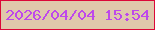 文字の大きさ：4、枠の色：dc0838、背景の色：e0c8ab、文字の色：be48eb 無料ブログパーツのブログ時計