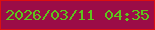文字の大きさ：5、枠の色：dc0f10、背景の色：9b0c47、文字の色：5dc41c 無料ブログパーツのブログ時計