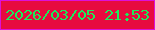 文字の大きさ：2、枠の色：dc11d8、背景の色：e70b3f、文字の色：1aec5b 無料ブログパーツのブログ時計
