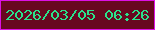 文字の大きさ：4、枠の色：dc11e5、背景の色：680820、文字の色：2ae28b 無料ブログパーツのブログ時計