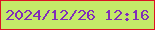 文字の大きさ：1、枠の色：dc1224、背景の色：c4e969、文字の色：812db9 無料ブログパーツのブログ時計