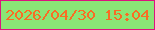 文字の大きさ：5、枠の色：dc137e、背景の色：8ae576、文字の色：f96c24 無料ブログパーツのブログ時計