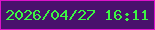 文字の大きさ：1、枠の色：dc13c9、背景の色：49116c、文字の色：3cf643 無料ブログパーツのブログ時計