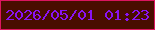 文字の大きさ：2、枠の色：dc155f、背景の色：4a0d00、文字の色：8913f3 無料ブログパーツのブログ時計