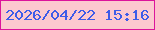 文字の大きさ：2、枠の色：dc159b、背景の色：fcc9cf、文字の色：3d5ce8 無料ブログパーツのブログ時計