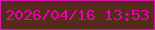 文字の大きさ：5、枠の色：dc15b1、背景の色：552b1b、文字の色：ee01ac 無料ブログパーツのブログ時計