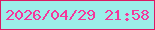 文字の大きさ：3、枠の色：dc1963、背景の色：9cede9、文字の色：f5369b 無料ブログパーツのブログ時計