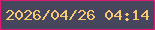 文字の大きさ：3、枠の色：dc1b79、背景の色：46465c、文字の色：f9c873 無料ブログパーツのブログ時計