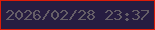 文字の大きさ：5、枠の色：dc1c08、背景の色：271d41、文字の色：655e67 無料ブログパーツのブログ時計