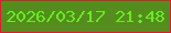 文字の大きさ：5、枠の色：dc1d33、背景の色：548d1e、文字の色：68eb21 無料ブログパーツのブログ時計