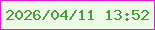 文字の大きさ：5、枠の色：dc1dd2、背景の色：ecfce5、文字の色：499b3e 無料ブログパーツのブログ時計