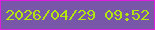 文字の大きさ：3、枠の色：dc1fde、背景の色：7857a8、文字の色：b3e50e 無料ブログパーツのブログ時計