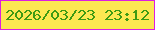 文字の大きさ：2、枠の色：dc1fe1、背景の色：fce851、文字の色：3e9a13 無料ブログパーツのブログ時計