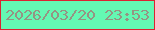 文字の大きさ：3、枠の色：dc2231、背景の色：64f8b3、文字の色：959483 無料ブログパーツのブログ時計