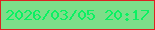 文字の大きさ：1、枠の色：dc2322、背景の色：7dde89、文字の色：0af162 無料ブログパーツのブログ時計
