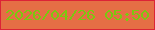 文字の大きさ：3、枠の色：dc2336、背景の色：e56e45、文字の色：7ac80f 無料ブログパーツのブログ時計
