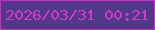 文字の大きさ：1、枠の色：dc24c9、背景の色：513989、文字の色：db36cc 無料ブログパーツのブログ時計