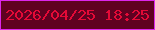 文字の大きさ：3、枠の色：dc26ec、背景の色：600121、文字の色：e40a37 無料ブログパーツのブログ時計