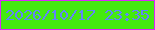 文字の大きさ：3、枠の色：dc26fb、背景の色：44ea10、文字の色：6185f7 無料ブログパーツのブログ時計