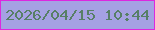 文字の大きさ：2、枠の色：dc28df、背景の色：a5a1e3、文字の色：577f66 無料ブログパーツのブログ時計