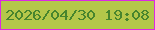 文字の大きさ：4、枠の色：dc28e3、背景の色：b4c74a、文字の色：47852d 無料ブログパーツのブログ時計