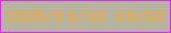 文字の大きさ：1、枠の色：dc29ef、背景の色：b6b49f、文字の色：f2a739 無料ブログパーツのブログ時計