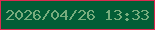 文字の大きさ：1、枠の色：dc2a50、背景の色：025d36、文字の色：77ac7d 無料ブログパーツのブログ時計
