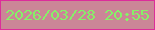 文字の大きさ：1、枠の色：dc2d9a、背景の色：cb8697、文字の色：86f168 無料ブログパーツのブログ時計